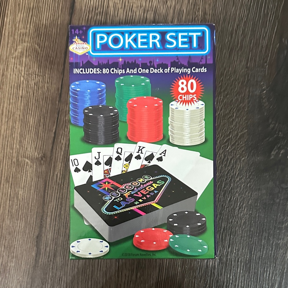 UNOPENED Colorful Poker Set with Cards